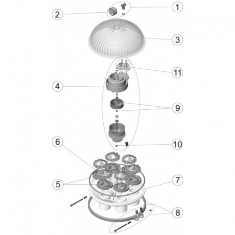 Mecanisme Interieur vanne de distribution NET'N Clean D.63 - (ASTRALPOOL)