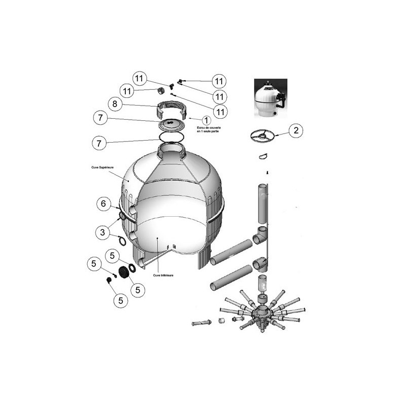 Manomètre pour filtre piscine